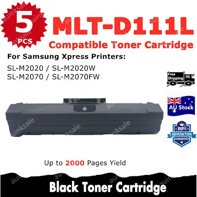 5x Non-OEM MLT-D111L MLTD111L D111S Toner For Samsung SL M2020  M2020W M2070 • $81.20