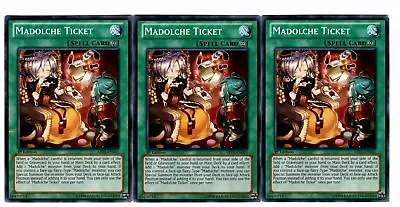 Yugioh - 3X Madolche Ticket - Common - 1st Edition - ABYR-EN061 - Light Play • $2.49