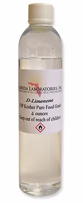 D-Limonene 100% Food Grade Citrus Solvent 4oz D-Limonene Orange Oil FREE SHIP! • $8.99