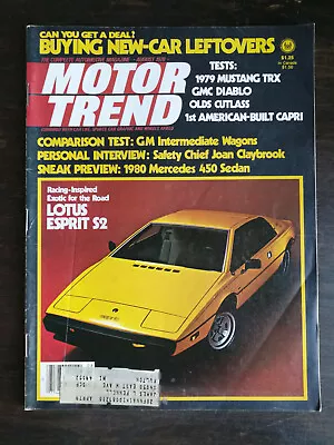 Motor Trend Magazine August 1978 - GMC Diablo - 1979 Mustang TRX - Olds Cutlass • $5.99