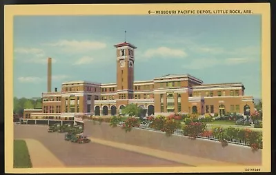 MISSOURI PACIFIC DEPOT Little Rock AR Railroad Station Postcard  1932 RR • $5.50