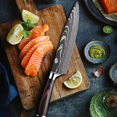 8 Inch MDHAND Kitchen Chef Knife Japanese Damascus Steel Kiritsuke Meat Cutlery • $29.99