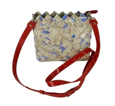 Nahui Ollin Recycled New York City Map Crossbody Shoulder Bag Purse W/Strap • $23.99