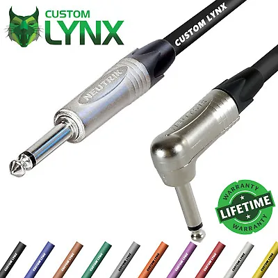 £12.17 • Buy Custom Lynx Neutrik Right Angled Guitar Cable. Jack Patch Lead. PRO 6.35mm 1/4 