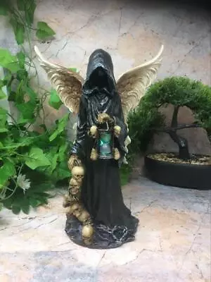 Gothic Angel Of Death Statue Resin Grim Reaper Figurine Mysterious Home Decor • £36.95