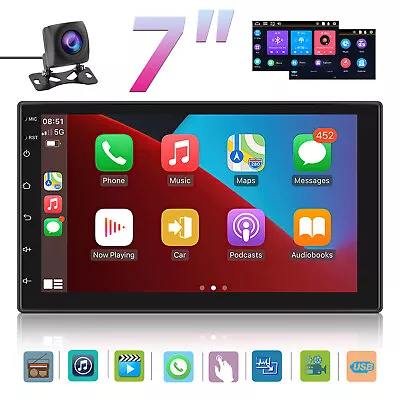 $79.71 • Buy 7 Car Apple Carplay Radio Android Auto Double 2Din Touch Screen Stereo Bluetooth