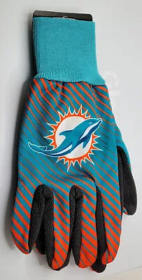 Miami Dolphins Striped With Black Palm Sport Utility Gloves - NFL • $11.99