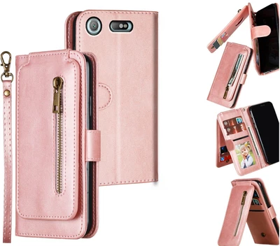 $11.50 • Buy Sony Xperia Xz1 Leather Wallet Case 9 Card Vertical Flip & Zip