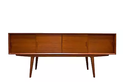 Long + Sleek Mid Century MODERN Styled Teak CREDENZA Media Stand • $3750