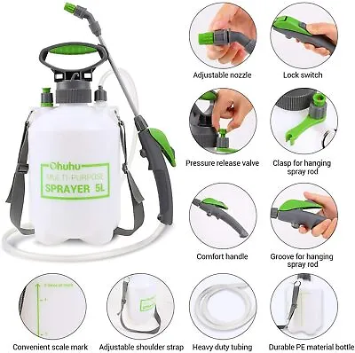 Ohuhu Pump Sprayer 1.3 Gallon Multi-Purpose Lawn & Garden Pressure Sprayer  • $18.69