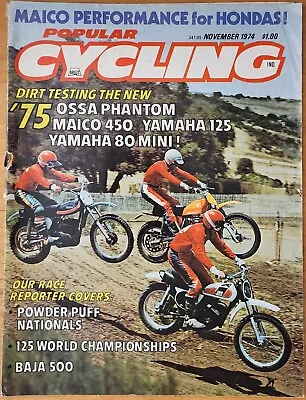 Popular Cycling November 1974 Vintage Motocross Dirt Bike Magazine Maico Honda • $17.47