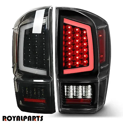 Fits 2016-2023 Toyota Tacoma Pickup Black Full LED Tube Tail Lights Brake Lamps • $119.99