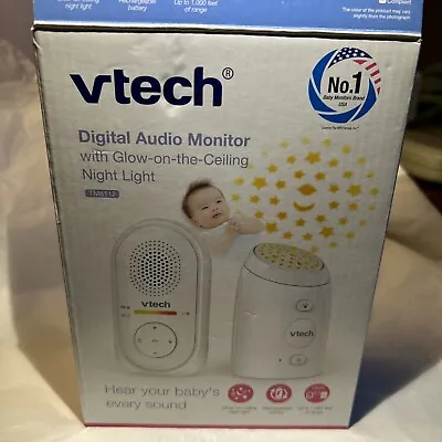 VTECH Digital Audio Baby Monitor With Glow-On-The-Ceiling Night Light TM8112 New • $7.30