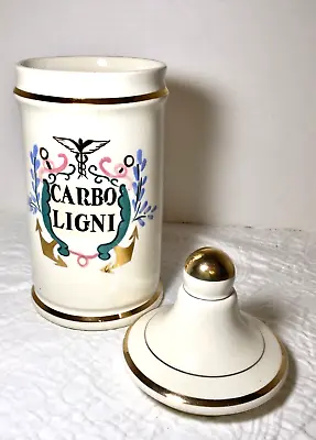 $30 • Buy Antique Carbo Ligni Apothecary Jar Rexall Pharmacy Drug Store