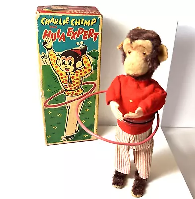 Vintage Charlie Chimp The Hula Expert Mechanical Monkey Toy Works • $165