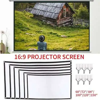 Foldable Projector Screen 16:9 HD Home Cinema Theater 3D Movie 60 -150  Outdoor • $10.46