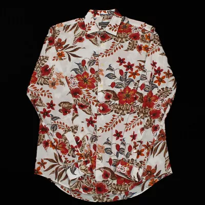 ZARA Slim Fit Hawaiian Shirt | Medium | Collar Button Party Floral Vintage AT39 • £16.19