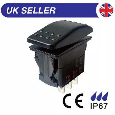 £6.95 • Buy Momentary Marine Rocker Switch, 21mm X 37mm, 20A 12Vdc, (On)-Off-On, Waterproof