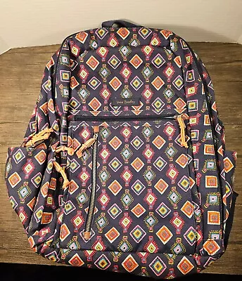 Vera Bradley Grand Backpack In Mini Medallions Lots Of Pocket Zipper • $29.99