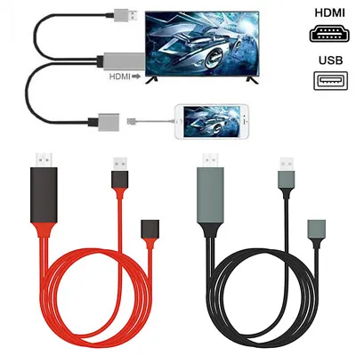1080P HDMI Mirroring Cable Phone To TV HDTV Adapter For IPhone IPad Android UK • £9.83