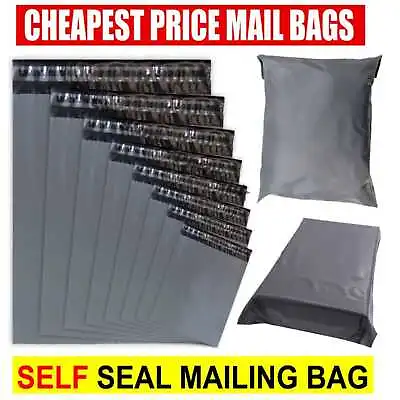 Grey Mailing Bags Strong Poly Postal Postage Post Mail Self Seal All Sizes Cheap • £6.89