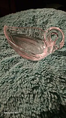 Small Vintage Glass Swan Trinket Dish • $16