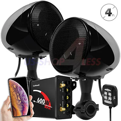 600W AMP Waterproof Bluetooth Motorcycle Stereo Speakers Audio MP3 Radio System • $83.99