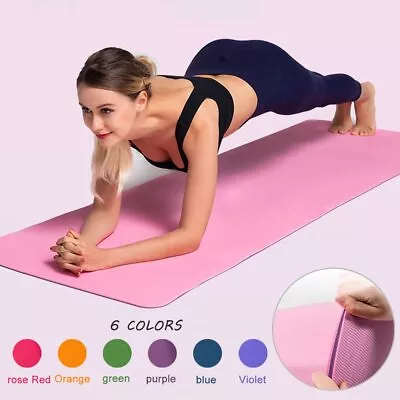 Non-slip TPE Yoga Mat Exercise Fitness Gym Pilates Eco Friendly Durable • $17.09