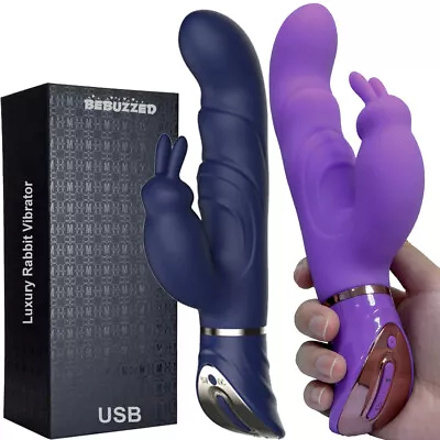 GREEDY Rechargeable G-Spot Rabbit Vibrator Dildo Clit Stimulator USB Sex Toy • $54.95