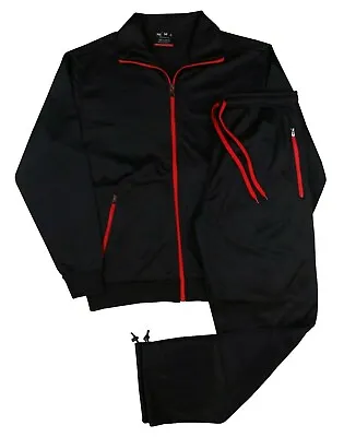 Men's Classic Open Bottom Solid Activewear Jogging Sportswear Tracksuit S  - 5x • $44.89