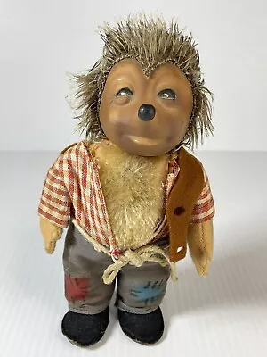 Steiff 7  Mecki Dad Father Hedgehog Plush Figurine Mohair Blonde Vintage Rare • $19.99