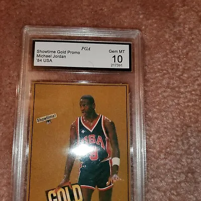 Michael Jordan 1984 Showtime Gold Rare Promo Basketball Card Graded Gem Mint 10 • $24.95