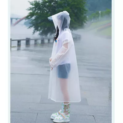  2 Pcs Travel Rain Poncho Adult Clear Ponchos Transparent Raincoat • $30.19