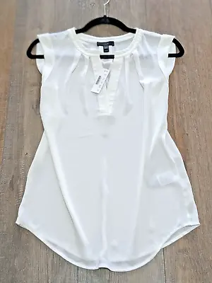 J Crew Top Womens 00 White Sleeveless Casual Chiffon Blouse NWT • $29.66