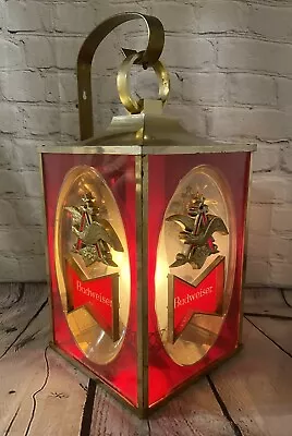 Vintage 1968 Budweiser Beer Lighted Bar Lantern Lamp Sign Advertising • $79.97