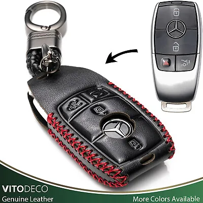 Vitodeco 4-Button Leather Key Fob Case For 2021 Mercedes-Benz E-Class S-Class • $14.99