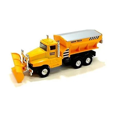 6  Snow Plow Salt Truck Diecast Metal Model Toy With Swivel Pull Action- Yellow • $8.98