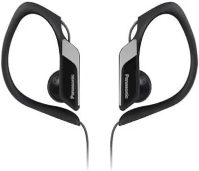 Panasonic Sports Headphone Black Water Resistant Sports Clip Earphones RP-HS34E • £9.95