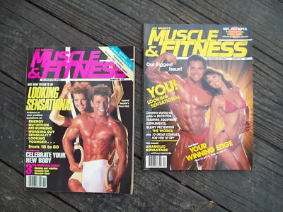 2 Vtg MUSCLE & FITNESS 1988 Bodybuilding WEIDER Arnold GYM Health Diet NUTRITI • $15