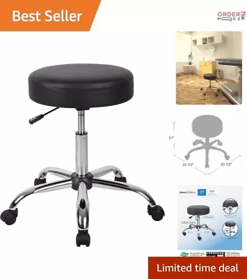 Medical Spa Stool - Black Vinyl Upholstery - Chrome Finish - 275 Lb Capacity • $113.97