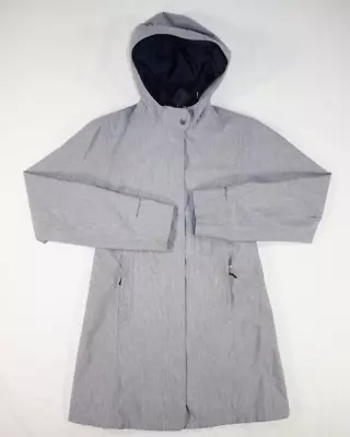 Eddie Bauer Weatheredge Long Rain Jacket Trench Coat Gray/Blue Women's XS • $39.99