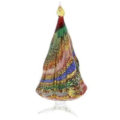 Glass Of Venice Murano Glass Christmas Tree Standing Sculpture - Red And Gold. C • $84.95