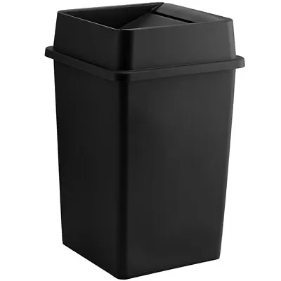 $169.95 • Buy 35 Gallon Black Square Trash Can Receptacles With Swing Lid