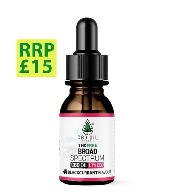 CBD Oil 500mg Broad Spectrum Drops  Blackcurrant 3month Supply! • £8.59