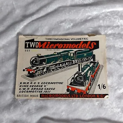 Vintage MICROMODELS MINIATURE CARD MODEL KIT OF GWR KING GEORGE V & BROAD GAUGE • £9.99