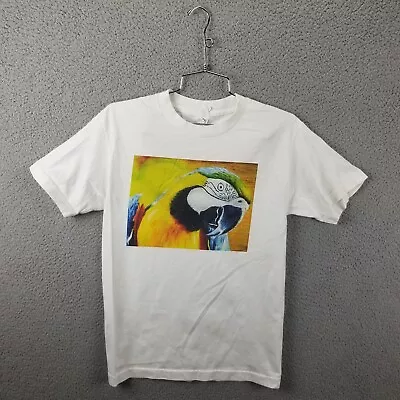 Vintage Parrot Shirt Men Small White Nature Colorful Bird Tee • $9.67