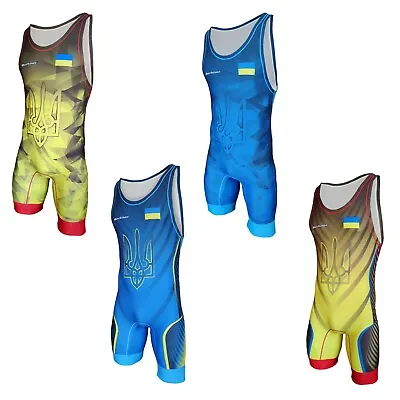 Men's UKRAINE Wrestling Singlet Suit Berkner UWW Representative • $59.99