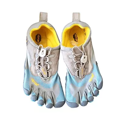 Vibram Fivefingers Sports Shoes  W356 Women's Size 6.5 Grey Yellow Blue • $28.21