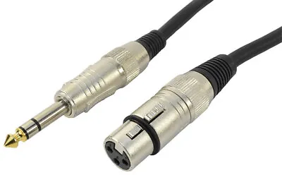 XLR Female To 1/4  Stereo Jack Lead - Patch Cable Various Lengths • £8.95