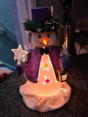 £49.99 • Buy Vintage Fibre Optic Christmas/colour Changing Snowman 20 /51cm Fully Working.#2